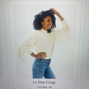 NWT Clare V - cream fringe sweatshirt size medium